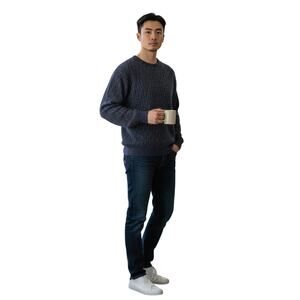 Vintage Valentino Sweater Mens Medium 100% Worsted Wool Purple Woven Knit